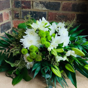 Bouquet hand tied extra large lily freesia eucalyptus v2 by HM Floristry